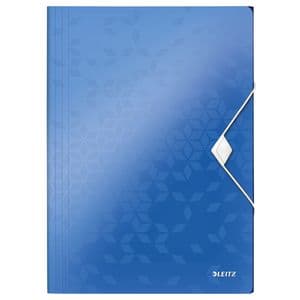 Picture 1 of Elastomap Leitz WOW A4 3 kleppen PP blauw