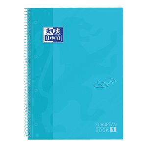 Picture 1 of Notitieboek Oxford Touch Europeanbook A4+ 4-gaats lijn 80vel pastel blauw