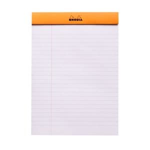 Picture 2 of Schrijfblok Rhodia A5 lijn 80 vel 80gr met kantlijn oranje