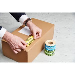 Picture 3 of Waarschuwingsetiket Rillprint documents enclosed 46x125mm blauw 250 stuks