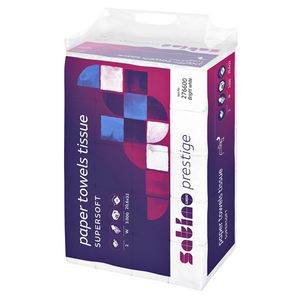 Picture 1 of Handdoek Satino PT2 Prestige w-vouw 2-laags 206x320mm 25x120 vel wit 276600