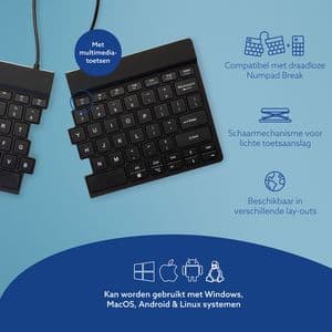 Picture 5 of Toetsenbord R-Go Split Break QWERTY WL zwart