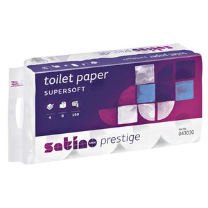 Picture 1 of Toiletpapier Satino MT1 HiLine 4-laags 8x150 vel wit 043030