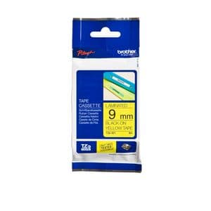 Picture 1 of Labeltape Brother P-touch TZe-621 standaard 9mm zwart op geel