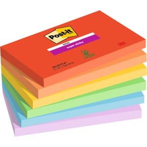 Picture 1 of Memoblok Post-it 655 Super Sticky 76x127mm Playful 6 stuks