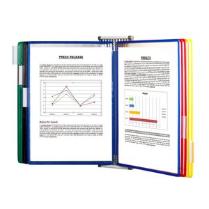 Picture 3 of Zichtpanelensysteem wand Tarifold metaal A4 met 10-tassen assorti
