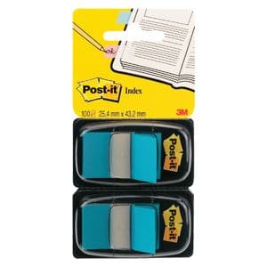 Picture 2 of Indextabs Post-it 680 25.4x43.2mm duopack blauw 2x 50 tabs