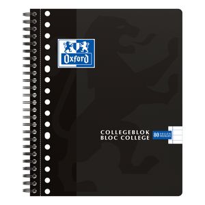 Picture 1 of Collegeblok Oxford School A5+ lijn 17-gaats 160 pagina's 80gr zwart