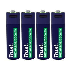 Picture 1 of Batterij Trust USB-C oplaadbaar AA 4 stuks
