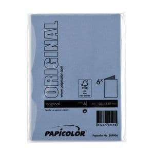 Picture 3 of Correspondentiekaart Papicolor dubbel 105x148mm donkerblauw pak à 6 stuks