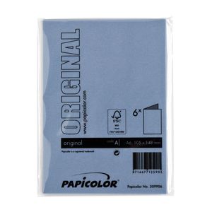 Picture 3 of Correspondentiekaart Papicolor dubbel 105x148mm donkerblauw pak à 6 stuks