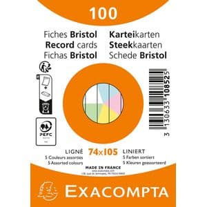 Picture 1 of Flashcard Exacompta 74x105mm lijn 5 kleuren 100 vel
