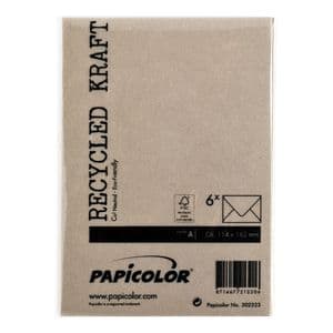 Picture 3 of Envelop Papicolor C6 114x162mm kraft bruin pak à 6 stuks