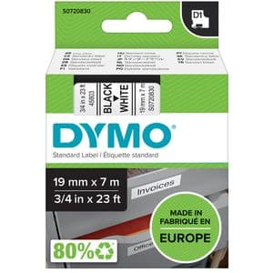 Picture 1 of Labeltape Dymo LabelManager D1 polyester 19mmx7m zwart op wit
