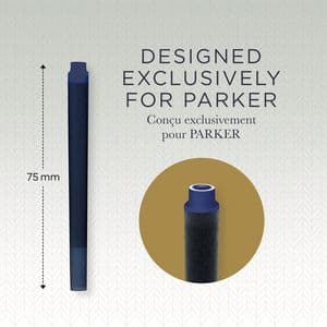 Picture 5 of Inktpatroon Parker Quink zwart blister à 10 stuks