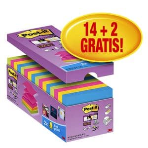 Picture 1 of Memoblok Post-it Z-Note S330 Super Sticky 76x76mm 14+ 2 assorti