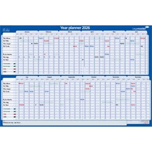 Picture 2 of Projectplanner 2026 Legamaster 90x60cm horizontaal gelamineerd Engelstalig