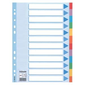 Picture 5 of Tabbladen Esselte Standaard A4 12-delig karton 11-rings met voorblad assorti