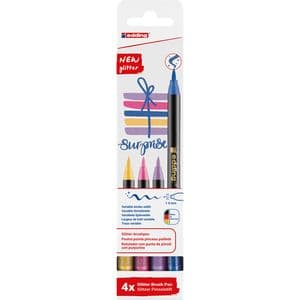Picture 1 of Brushpen edding 1340 glitter assorti set à 4 stuks