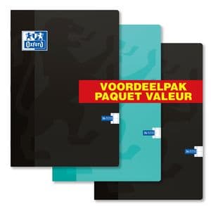 Picture 1 of Schrift Oxford School A4 ruit 10x10mm 72 pagina's 80gr assorti pak à 3 stuks