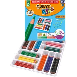 Picture 1 of Kleurpotloden BicKids Evolution ecolutions ass schoolbox à 144 stuks