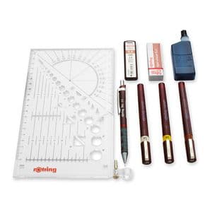 Picture 3 of Tekenset rOtring Isograph college 0.25mm, 0.35mm en 0.5mm 34 stuks