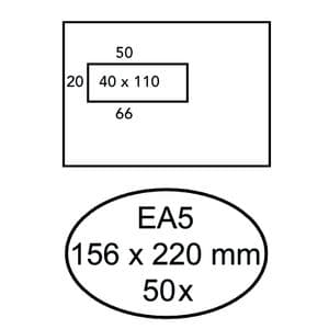 Picture 1 of Envelop Hermes EA5 156x220mm venster 4x11links zelfklevend 50 stuks