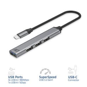 Picture 2 of Hub ACT USB-C 3x USB-A 2.0 en 1x USB-A 3.0