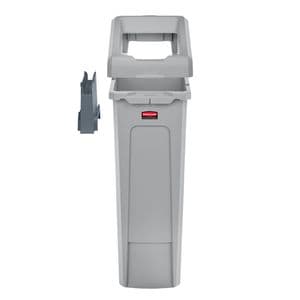 Picture 1 of Afvalbak Rubbermaid Slim Jim Recyclestation starterset 87 liter grijs