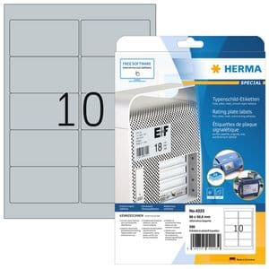 Picture 1 of Etiket HERMA 4223 96x50.8mm folie zilver 250 stuks