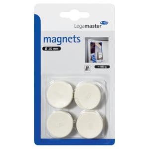 Picture 1 of Magneet Legamaster 30mm 850gr wit 4 stuks