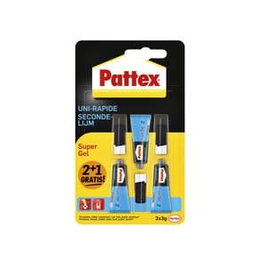 Picture 1 of Secondelijm Pattex super gel 3 gram blister 2+1 gratis