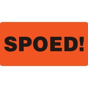 Picture 1 of Waarschuwingsetiket IEZZY spoed 80mmx40mm 500 stuks