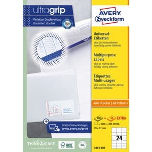 Picture 1 of Etiket Avery 3474-200 70x37mm wit 4800 stuks