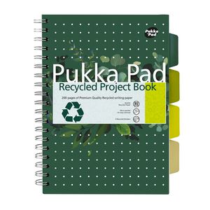 Picture 1 of Projectboek Pukka Pad Recycled B5 lijn 4-tabs 200 pagina's 80gr groen
