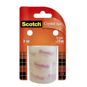 Picture 1 of Plakband Scotch Crystal 19mmx25m transparant helder 3 rollen