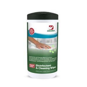 Picture 1 of Desinfectiedoekjes Dreumex Disinfectant & Cleaning bus 80 stuks wit