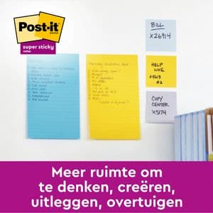 Picture 2 of Memoblok Post-it 4690 Super Sticky 101x152mm lijn Carnival 3 stuks