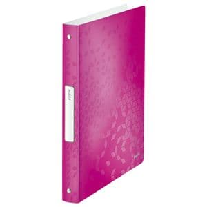 Picture 1 of Ringband Leitz WOW A4 4-rings O-mechaniek 25mm PP roze