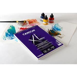 Picture 2 of Mixed mediapapier Canson XL Fluid Mixed Media 30vel 250gr A4 extra wit