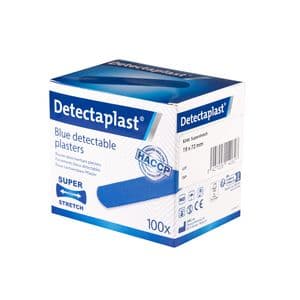 Picture 1 of Elastische blauwe textielpleister Detectaplast 19x72mm 100 stuks