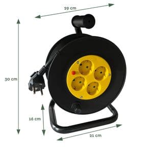 Picture 2 of Kabelhaspel BRASQ Pro 4 voudig 10 meter zwart