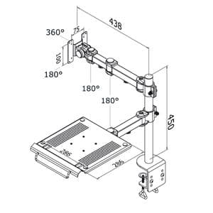 Picture 3 of Laptoparm Neomounts D960 10-27" met klem zwart