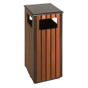 Picture 1 of Afvalbak Vepa Bins voor buiten 36 liter zwart/houtlook