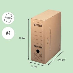 Picture 5 of Archiefdoos met deksel Leitz Premium 120x275x325mm natuurbruin