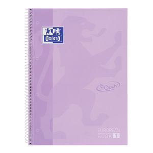 Picture 1 of Notitieboek Oxford Touch Europeanbook A4+ 4-gaats lijn 80vel pastel paars