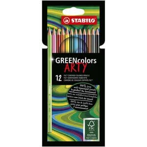 Picture 1 of Kleurpotloden STABILO 6019 GREENcolors Arty assorti etui à 12 stuks