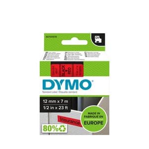 Picture 1 of Labeltape Dymo LabelManager D1 polyester 12mm zwart op rood