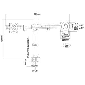 Picture 2 of Monitorarm Neomounts DCB100 10-27" zwart