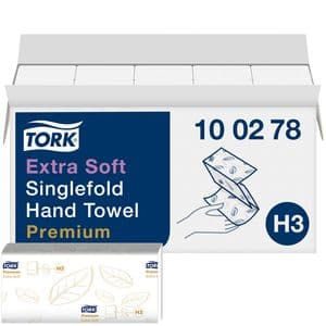 Picture 1 of Handdoek Tork H3 Premium singlefold 2-laags 226x230mm 15x200 vel wit 100278